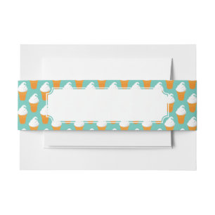 Bandeau De Faire-part Motif de cône de glace à la vanille