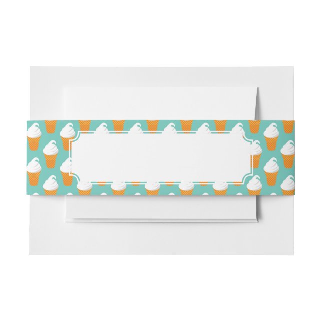 Bandeau De Faire-part Motif de cône de glace à la vanille (Devant Example)