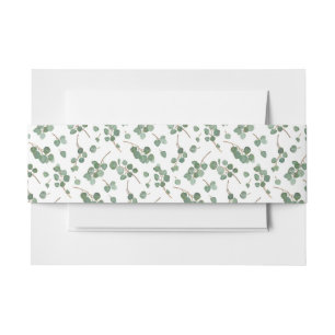 Bandeau De Faire-part Motif de feuillage d'arbre de dollar en argent