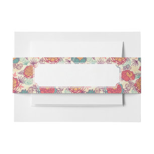 Bandeau De Faire-part Motif de fleurs et de feuille de pivoine