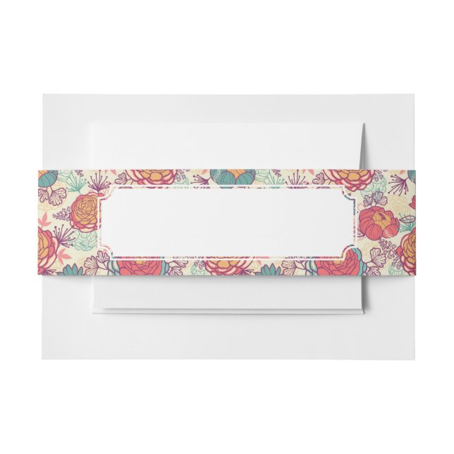 Bandeau De Faire-part Motif de fleurs et de feuille de pivoine (Devant Example)