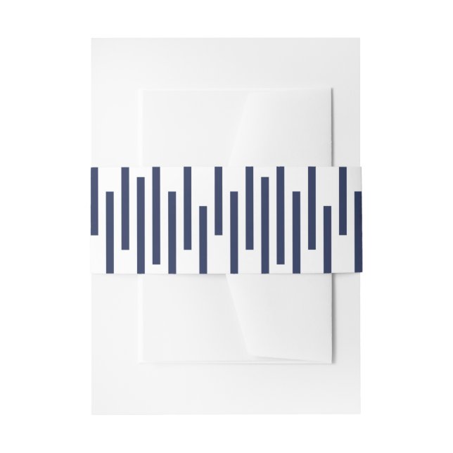 Bandeau De Faire-part Motif de lignes géométriques bleu blanc de la mari (Devant example)
