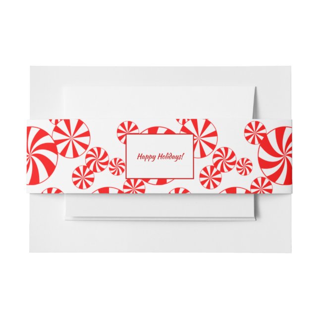 Bandeau De Faire-part Motif de menthe blanche rouge modifiable (Devant Example)
