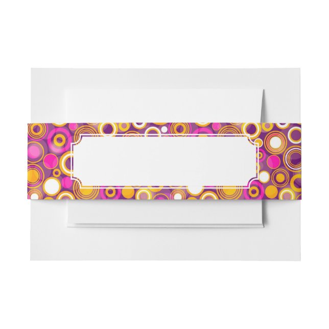 Bandeau De Faire-part Motif de point violet de polka (Devant Example)