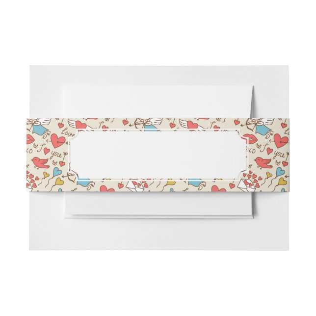 Bandeau De Faire-part Motif de Saint-Valentin avec le cupidon (Devant Example)