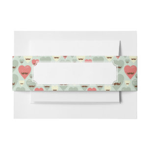 Bandeau De Faire-part Motif de Valentine avec le coeur et la moustache