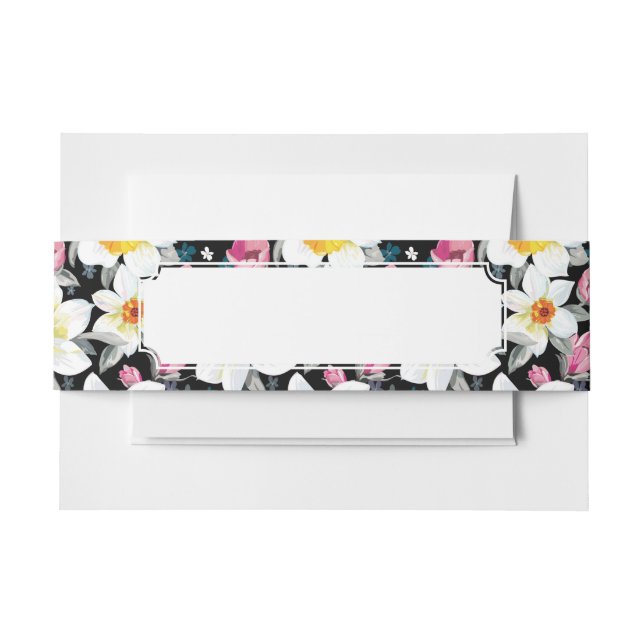 Bandeau De Faire-part Motif d'élégance avec des fleurs de narcisse (Devant Example)