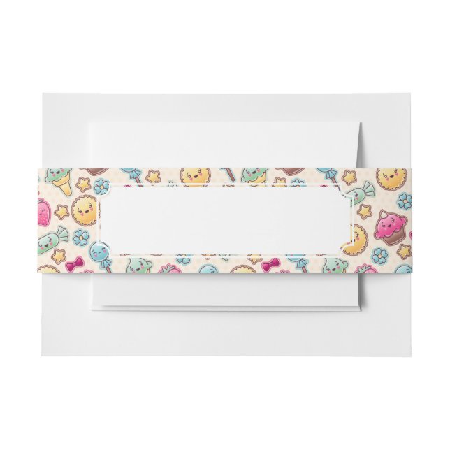 Bandeau De Faire-part Motif d'enfant de Kawaii avec des griffonnages (Devant Example)