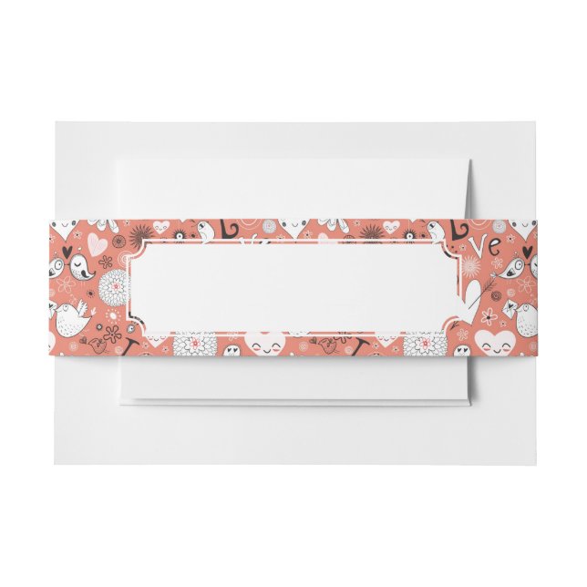 Bandeau De Faire-part Motif d'inséparables (Devant Example)