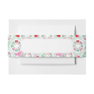 Bandeau De Faire-part motif en pastel d'arrière - plan de hibou de fleu
