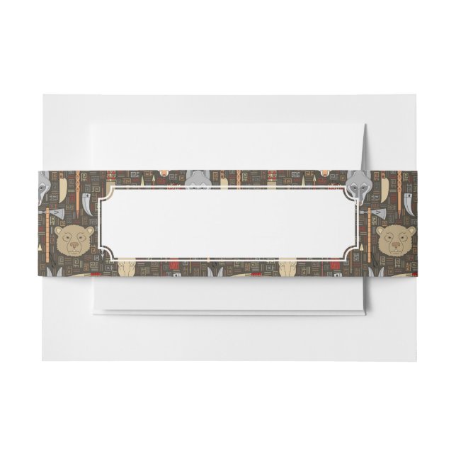 Bandeau De Faire-part Motif ethnique de chasse (Devant Example)