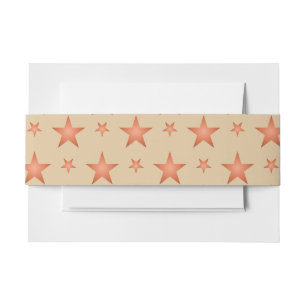 Bandeau De Faire-part Motif étoilé en dégradé orange terre cuite