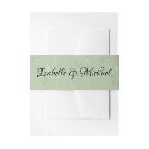 Bandeau De Faire-part Motif feuille verte Sage avec noms