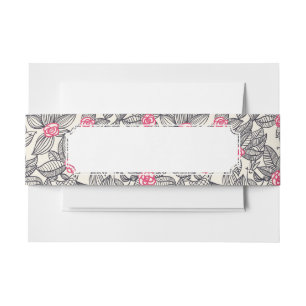 Bandeau De Faire-part Motif floral avec des oiseaux de bande dessinée