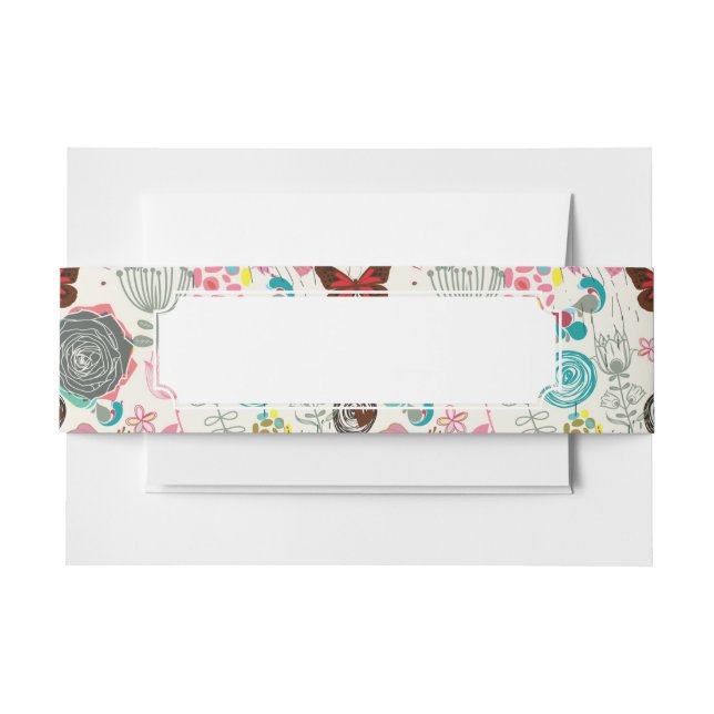 Bandeau De Faire-part Motif floral dans le rétro style 5 (Devant Example)