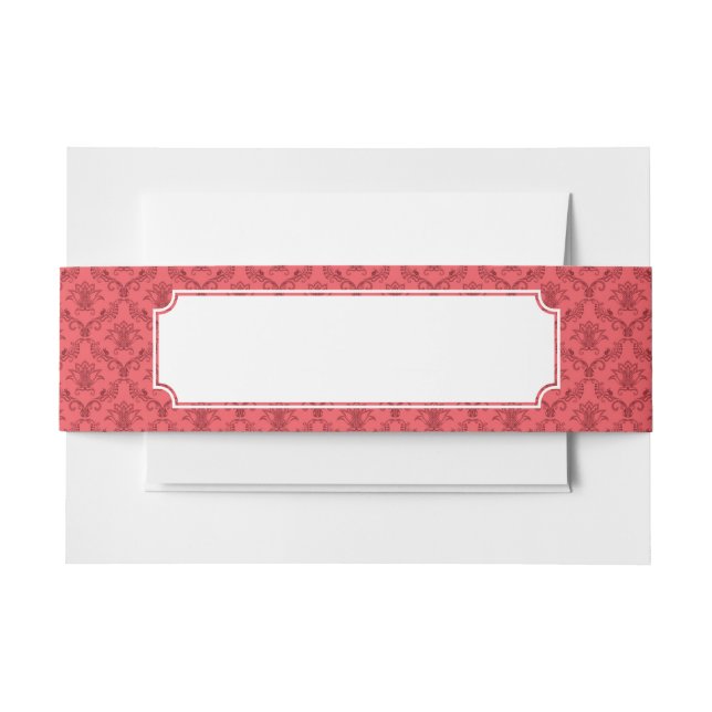 Bandeau De Faire-part Motif floral de damassé (Devant Example)