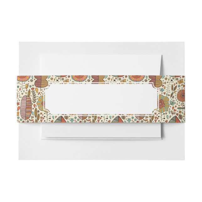 Bandeau De Faire-part Motif floral d'été fait de feuille (Devant Example)