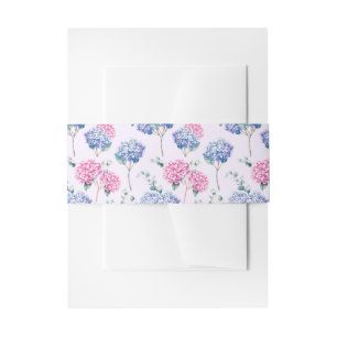 Bandeau De Faire-part Motif floral d'hortensias roses et bleus
