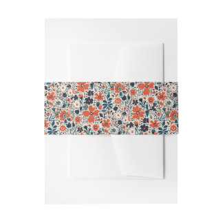Bandeau De Faire-part Motif floral mignon rétro automnal