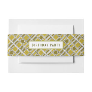 Bandeau De Faire-part Motif géométrique d'or, fête d'anniversaire modern