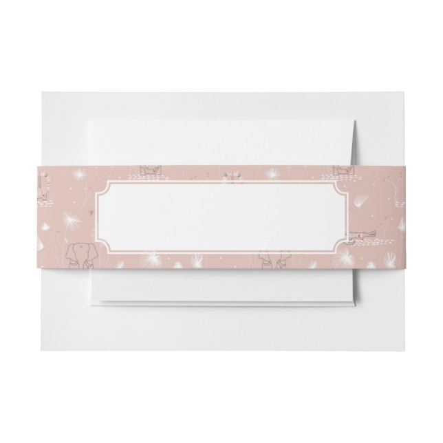 Bandeau De Faire-part motif montrant les animaux mignons de jungle de (Devant Example)