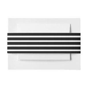 Bandeau De Faire-part Motif noir moderne chic de rayures