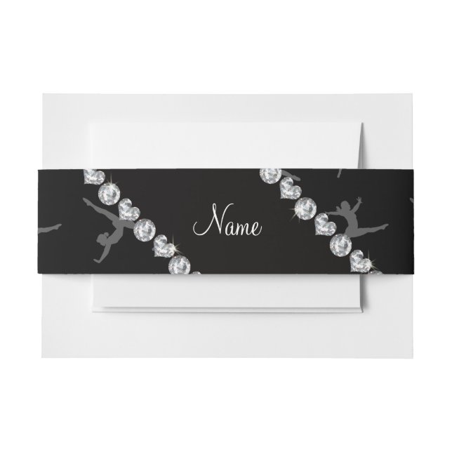 Bandeau De Faire-part Motif noir nommé personnalisé de gymnastique (Devant Example)