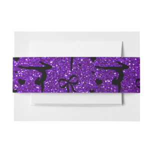 Bandeau De Faire-part Motif pourpre de parties scintillantes de