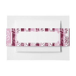 Bandeau De Faire-part Motif rayé avec des roses
