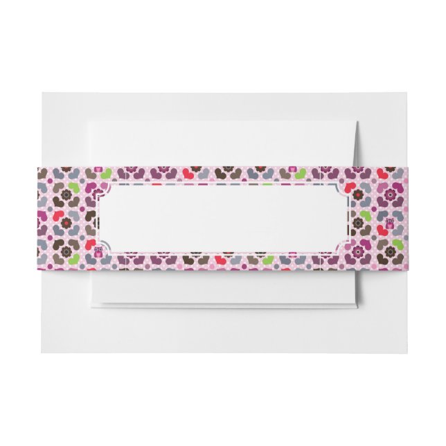 Bandeau De Faire-part motif rose de fleurs et de hiboux (Devant Example)