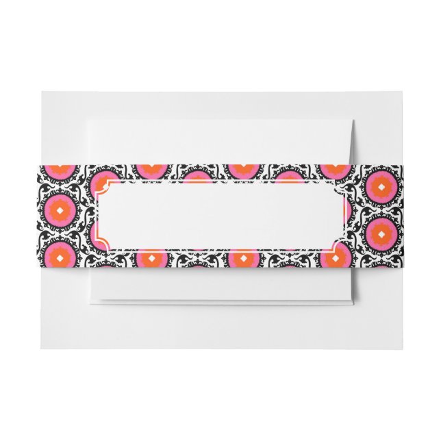 Bandeau De Faire-part Motif rose de Suzani (Devant Example)