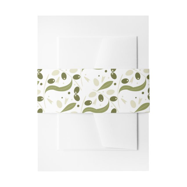 Bandeau De Faire-part Motif sans couture de branche d'olivier et de feui (Devant example)
