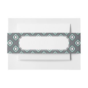 Bandeau De Faire-part Motif tribal de rétro ikat géométrique