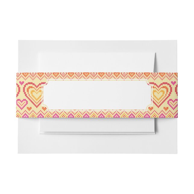 Bandeau De Faire-part Motif tricoté par Saint-Valentin (Devant Example)