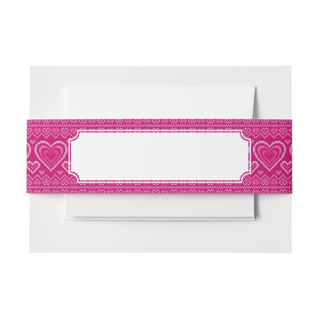 Bandeau De Faire-part Motif tricoté par Saint-Valentin 2 (Devant Example)