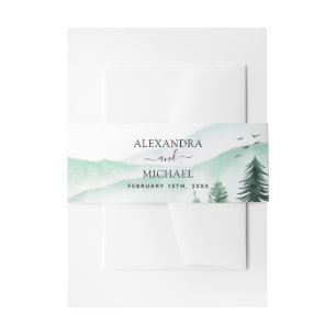 Bandeau De Faire-part Mountain Rustic Watercolor Mariage