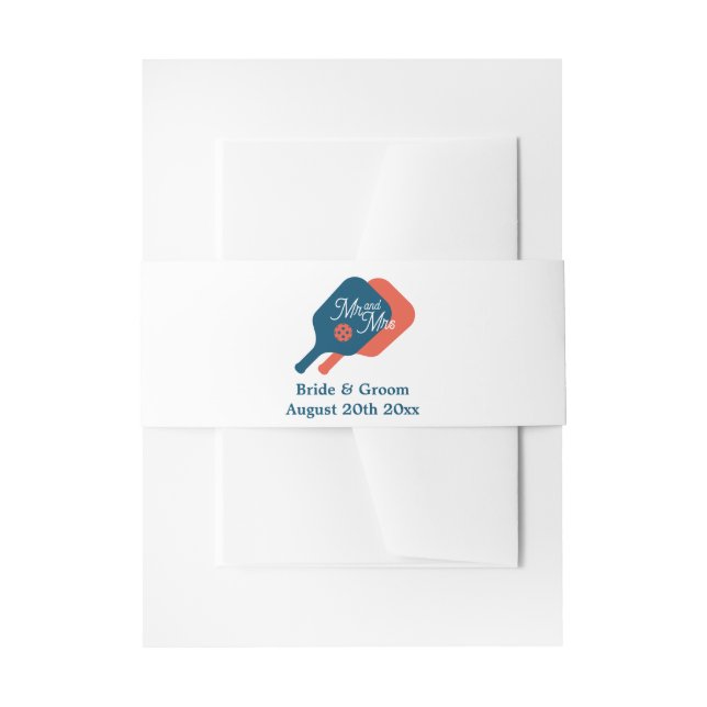 Bandeau De Faire-part Mr & Mrs pickleball faire-part de mariage ventre (Devant example)