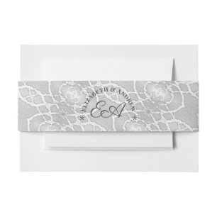 Bandeau De Faire-part Musique catholique monogramme Faux Satin Belly Ban