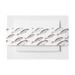 Bandeau De Faire-part Narwhal Swim - Narwhal Motif Whale Lover Cadeau