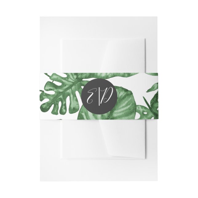 Bandeau De Faire-part Nature tropicale rustique Mariage de verdure botan (Devant example)