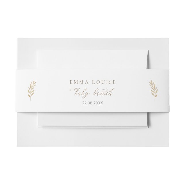 Bandeau De Faire-part Neutral Boho Baby Brunch Belly Band (Devant Example)