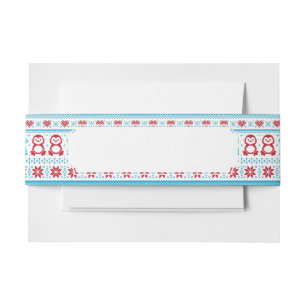 Bandeau De Faire-part Noël et l'hiver ont tricoté le motif