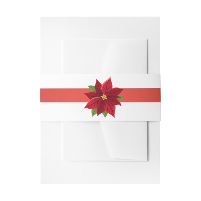 Bandeau De Faire-part Noël Poinsettia (Devant example)