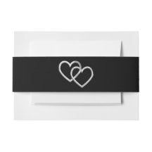 Noir avec anneaux d'argent Invitation Bande de ven