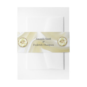 Bandeau De Faire-part Noir avec or sur texture soie