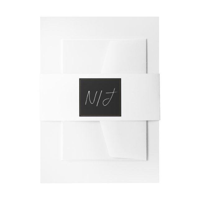 Bandeau De Faire-part Noir Blanc Or moderne minimal mariage élégant (Devant example)