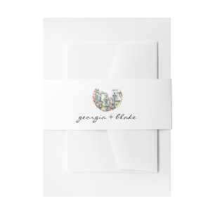 Bandeau De Faire-part NOLA   Watercolor New Orleans Mariage Belly Band
