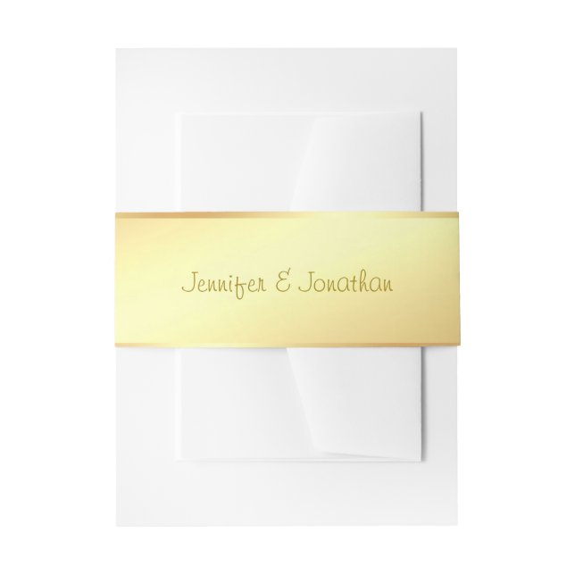 Bandeau De Faire-part Nom manuscrit Texte Elegant Gold Look Modèle (Devant example)