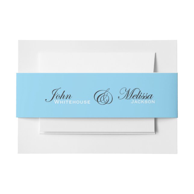 Bandeau De Faire-part noms de couple de mariage bleu glace moderne (Devant Example)