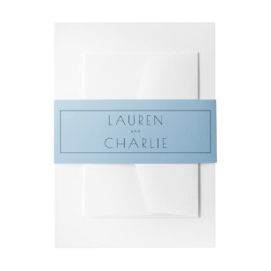 Bandeau De Faire-part Noms Minimalistes Bleus Calmes